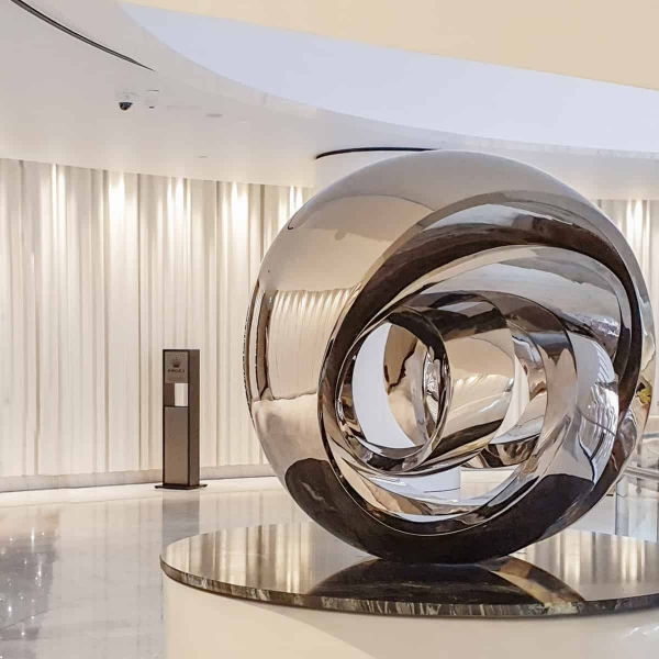 stainless steel sphere sculpture